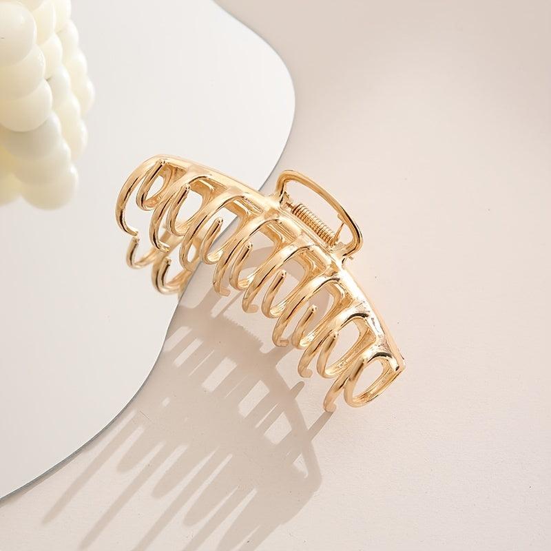 Golden Metal Hair Claw Clips For Women Strong Hold Hair Clamps