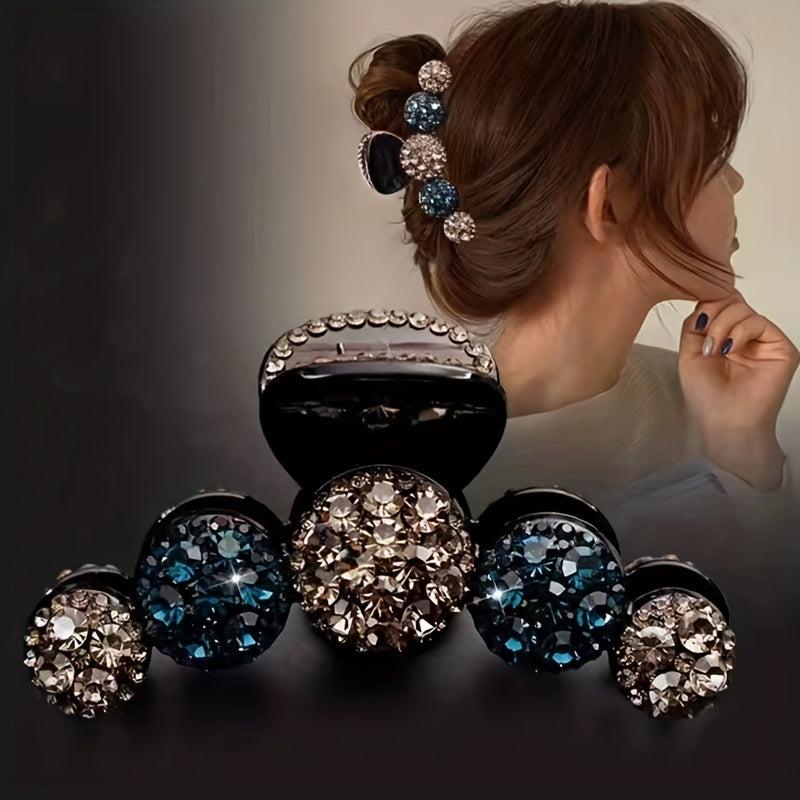 Rhinestone Round Hair Claw Shark Claw Head Jewelry Hair Acc