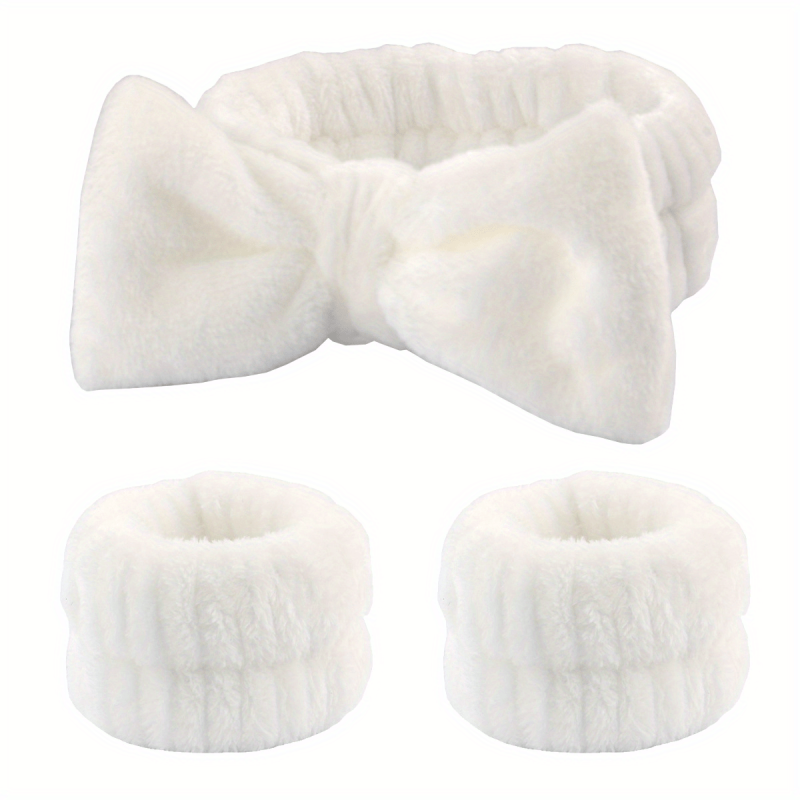 Coral Fleece Soft Headband Wristband For Washing Face Towel