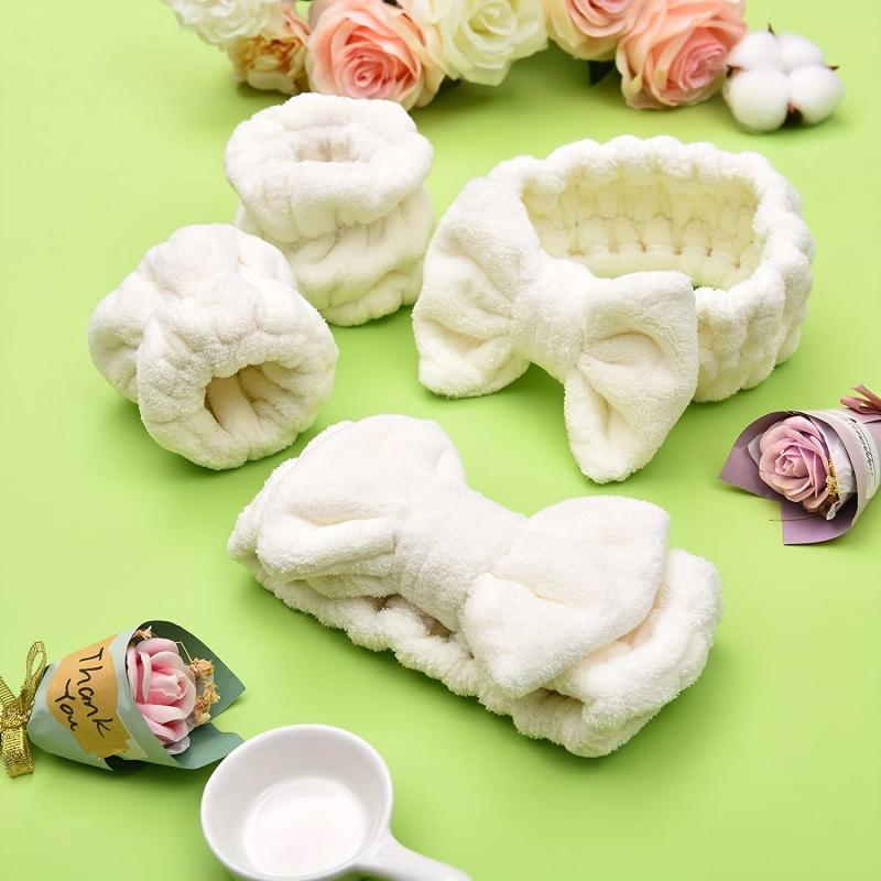 Coral Fleece Soft Headband Wristband For Washing Face Towel