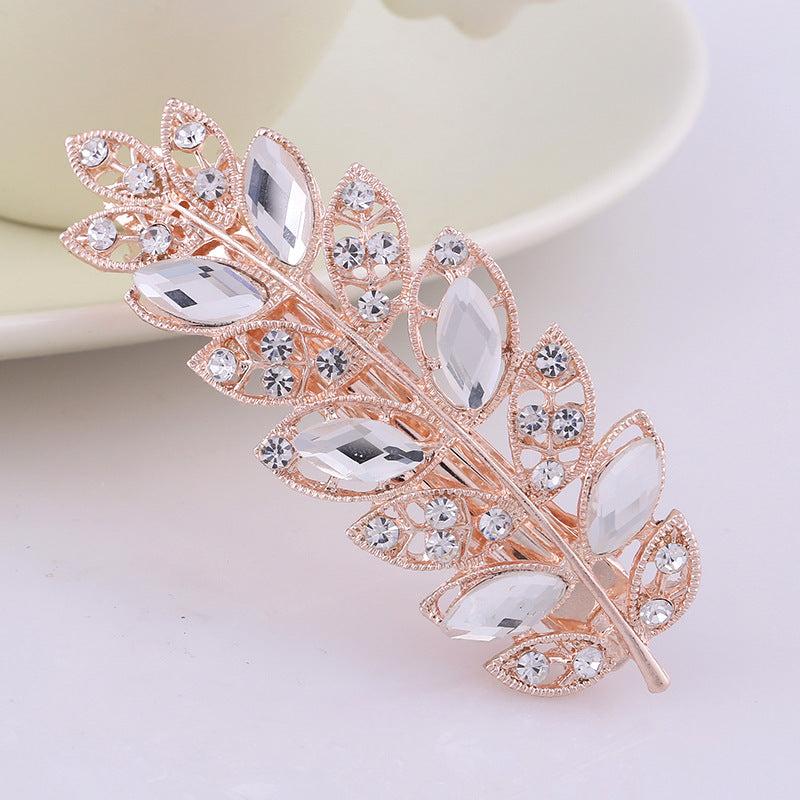 Large Flower Hair Barrette Clips Rhinestone Hairpin Accessories