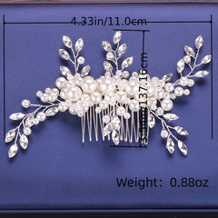 Rhinestones Floral Vine Leaves Bridal Hair Comb
