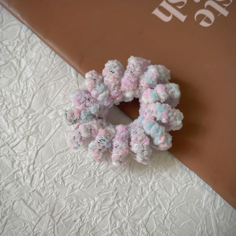 Bohemia Scrunchie Ponytail Holder Fuzzy Hair Tie Elastic Headwear
