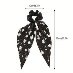 Floral Pattern Scarf Scrunchies Hair Tie Style Hair Rope Ponytail Holder