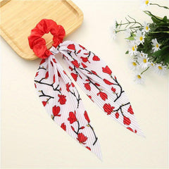 Floral Pattern Scarf Scrunchies Hair Tie Style Hair Rope Ponytail Holder