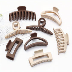 8pcs Solid Hair Claw Shark Clip Ponytail Holder Jaw Clip Non-slip for Women