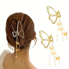 Metal Butterfly Hair Claw Clips For Thick Hair Golden Hair Accessories