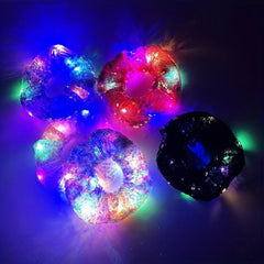 LED Lighting Sequin Scrunchies Hair Tie Bracelet For Halloween Christmas