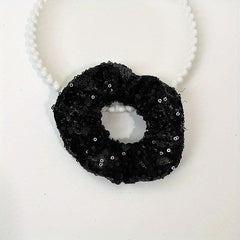 LED Lighting Sequin Scrunchies Hair Tie Bracelet For Halloween Christmas