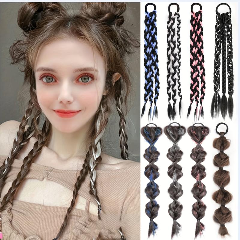 Y2K Boxing Braid Wig Sweet Twist Braid Double Ponytail