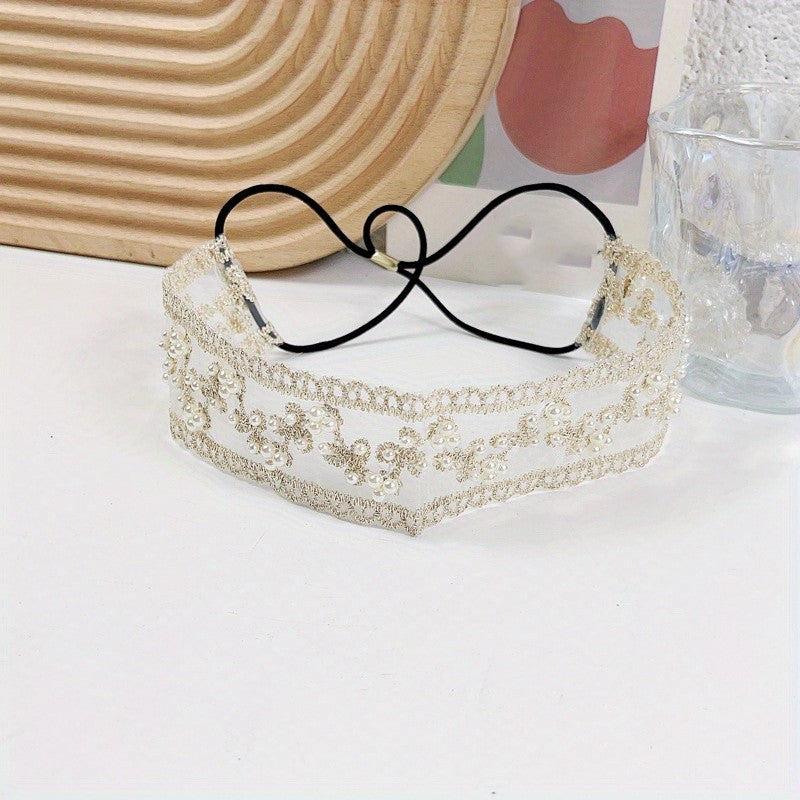 Crystal Rhinestone Headband Beaded Headband Elastic Hair Bands For Women