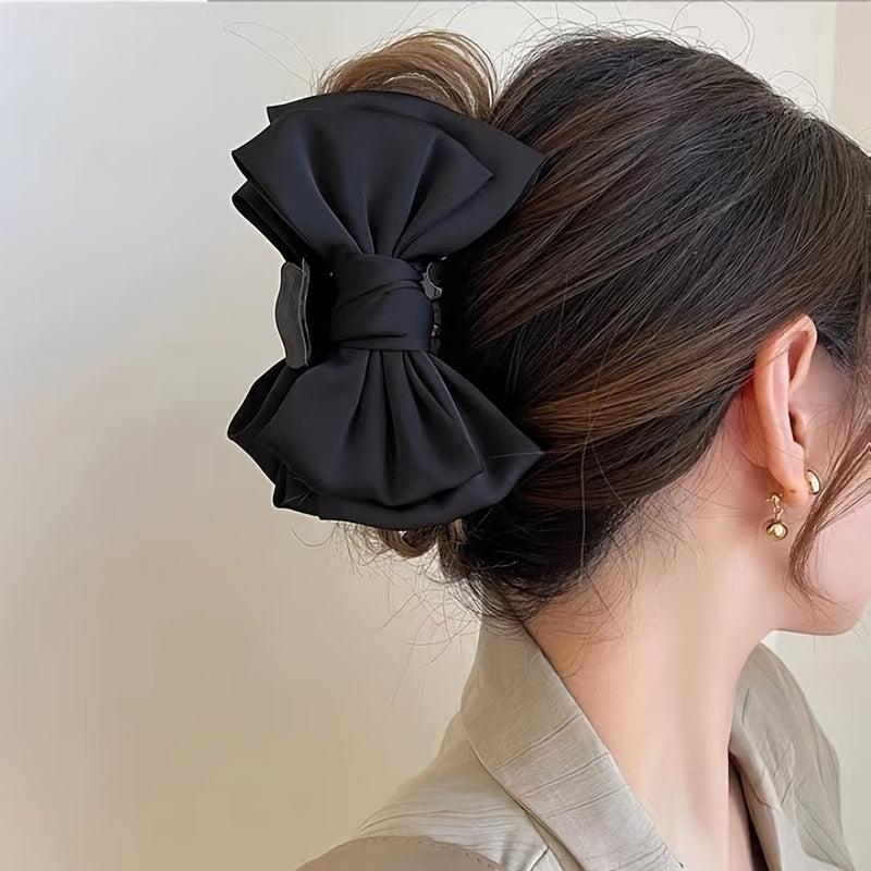 Oversized Satin Bow Hair Pin for Women Girls Hair Accessory