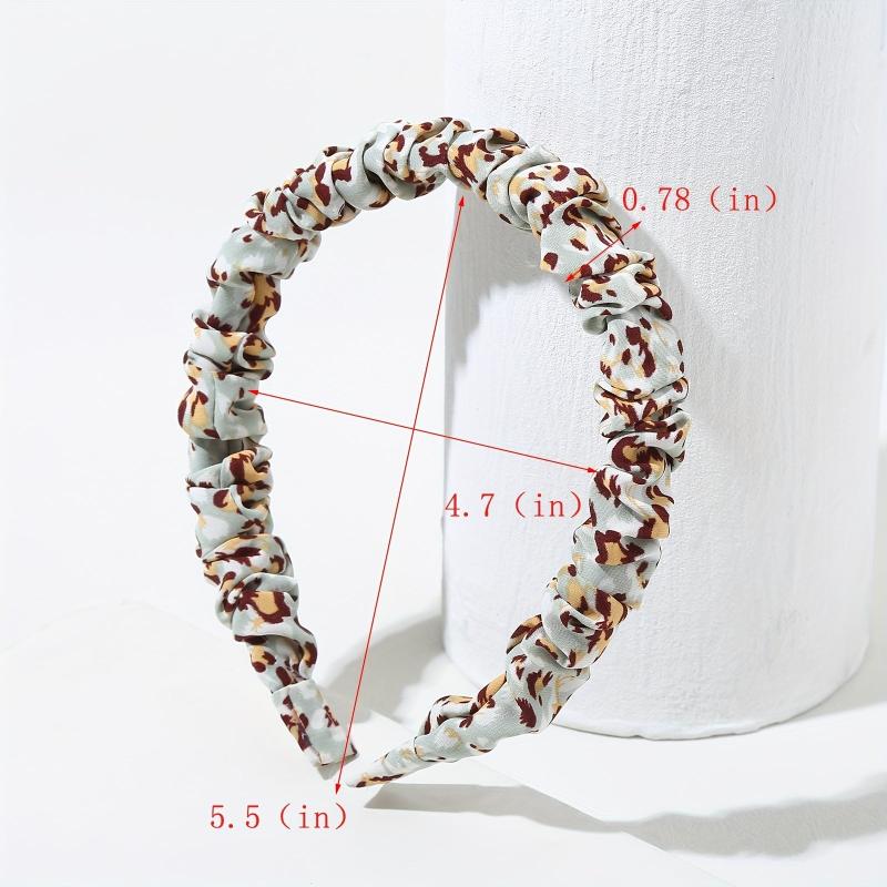 2pcs Leopard Print Headband Boho Thin Hairband Women Vintage Style Hair Accessor