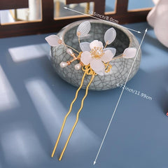 Vintage Flower Faux Pearl Hair Pin U Shaped Chignon Wedding Bobby Pins
