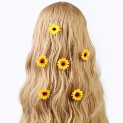 Sunflower Hair Clip Set Non Slip Duck Billed Flower Side Ponytail Accessories