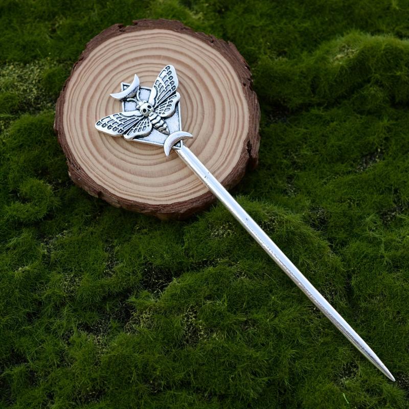 Death's Head Moth Hair Stick Metal Hairpin Halloween Hairpin