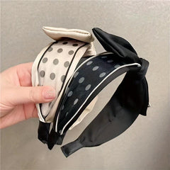 Rhinestone Headband Wide Brim Bow Hair Band Retro Letter Head