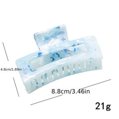 Resin Rectangle Hair Claw Clip Non Slip Strong Hold Grip Hair Jaw Clip
