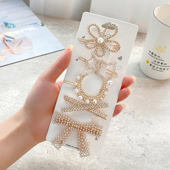 Vintage Geometric Hair Clips Set with Faux Pearl and Crystal Acrylic