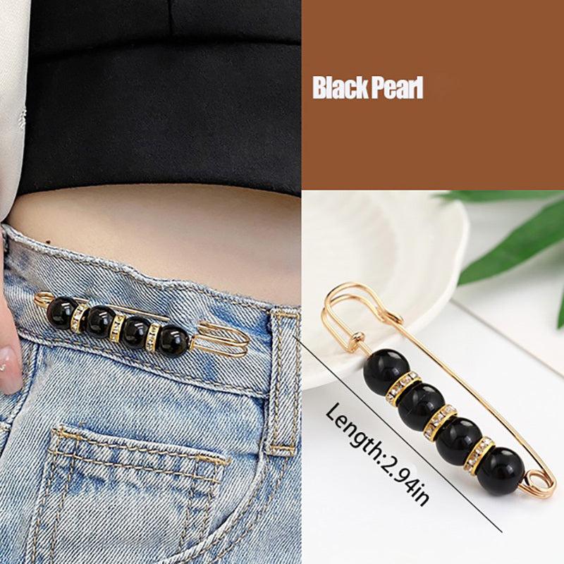 Rhinestone & Pearl Brooch Pin Waist Tightener Buckle Clothing Accessory
