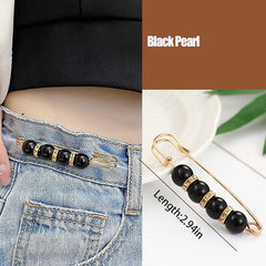 Rhinestone & Pearl Brooch Pin Waist Tightener Buckle Clothing Accessory