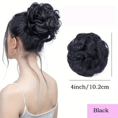 Messy Hair Bun Scrunchies Extension Curly Chignon for Women 100 Human Hair