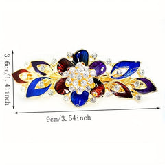 Large Rhinestone Flower Hair Clip, Side Clip Hair Accessory for Women