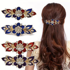Large Rhinestone Flower Hair Clip, Side Clip Hair Accessory for Women