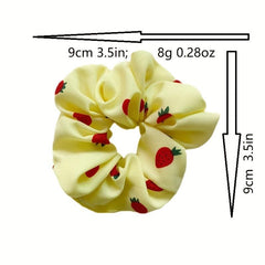 Strawberry Print Scrunchies Hair Tie Ponytail Holder Hair Accessories