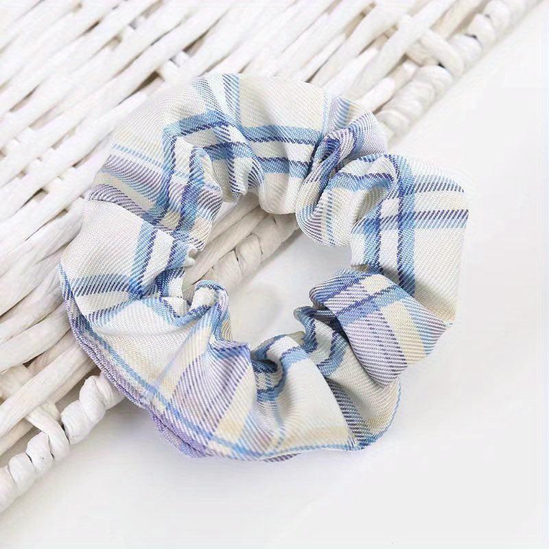 Plaid Hair Tie Large Scrunchie Ponytail Hair Rope Accessories