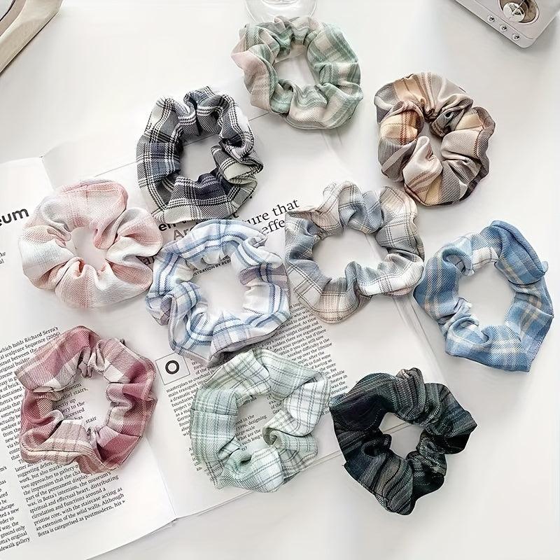 Plaid Hair Tie Large Scrunchie Ponytail Hair Rope Accessories