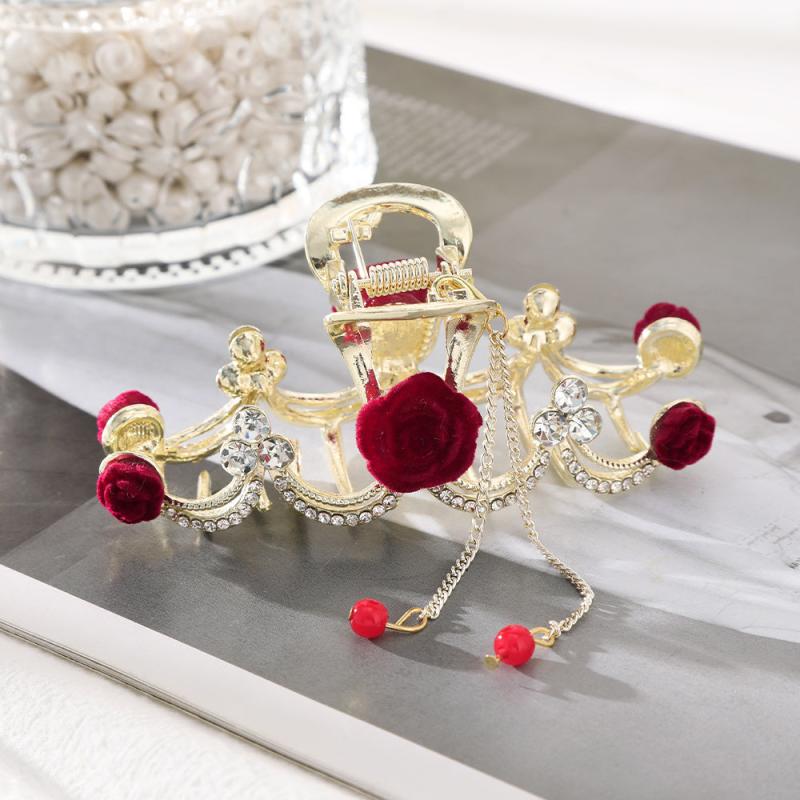 Faux Pearls Hair Claw Clip Strong Hold Grip Hair Jaw Clip
