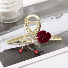 Faux Pearls Hair Claw Clip Strong Hold Grip Hair Jaw Clip