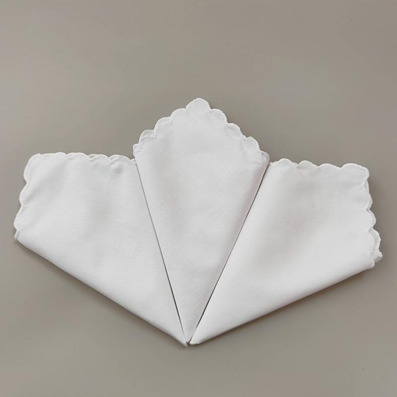 6pcs Crescent Shape Handkerchiefs for Wedding and DIY Supplies
