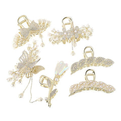Rhinestone Pearl Hair Claws Hair Clip Hairpin Barrette Girls Ornament