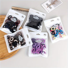 50Pcs Colorful Rubber Hair Tie Ponytail Holder for Girls Babies