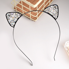 Rhinestone Cat Ears Headband for Women Party Costume