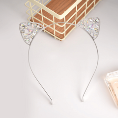 Rhinestone Cat Ears Headband for Women Party Costume