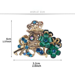 Rhinestone Flower Metal Hair Claw Clip Crystal Hair Accessory Vintage Punk