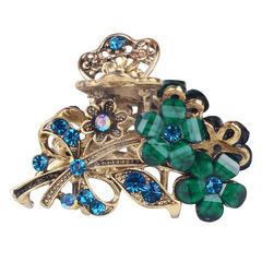 Rhinestone Flower Metal Hair Claw Clip Crystal Hair Accessory Vintage Punk