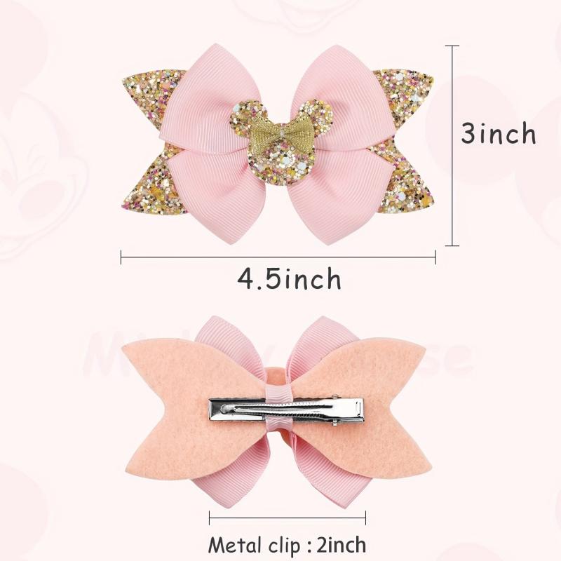 4pcs Sequins Dovetail Hair Clips Girls Glitter Bow Knot Hair Clips