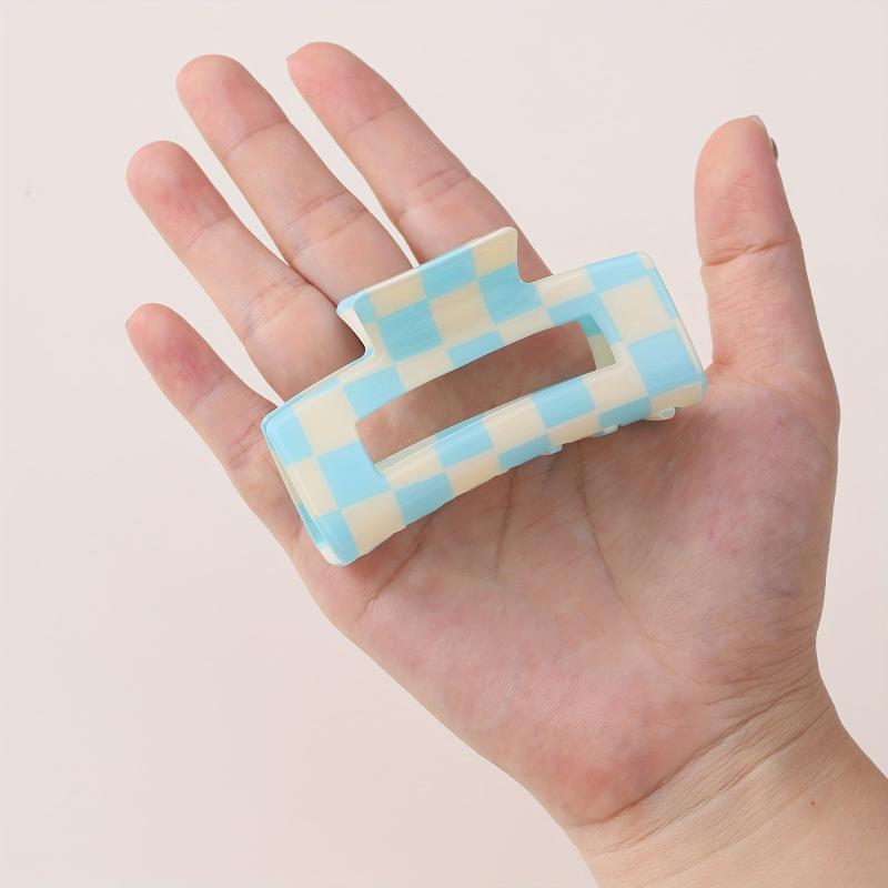 Plaid Square Hair Claw Shark Claw Hair Clip Mother's Gift Hair Accessories