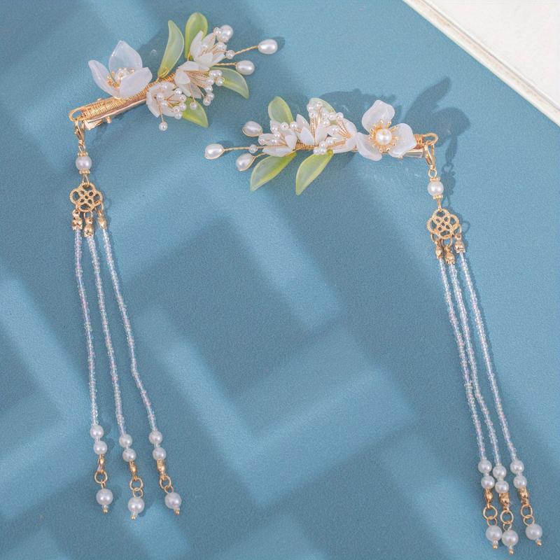 Lily Flower Tassel Metal Hair Clip Hair Accessories