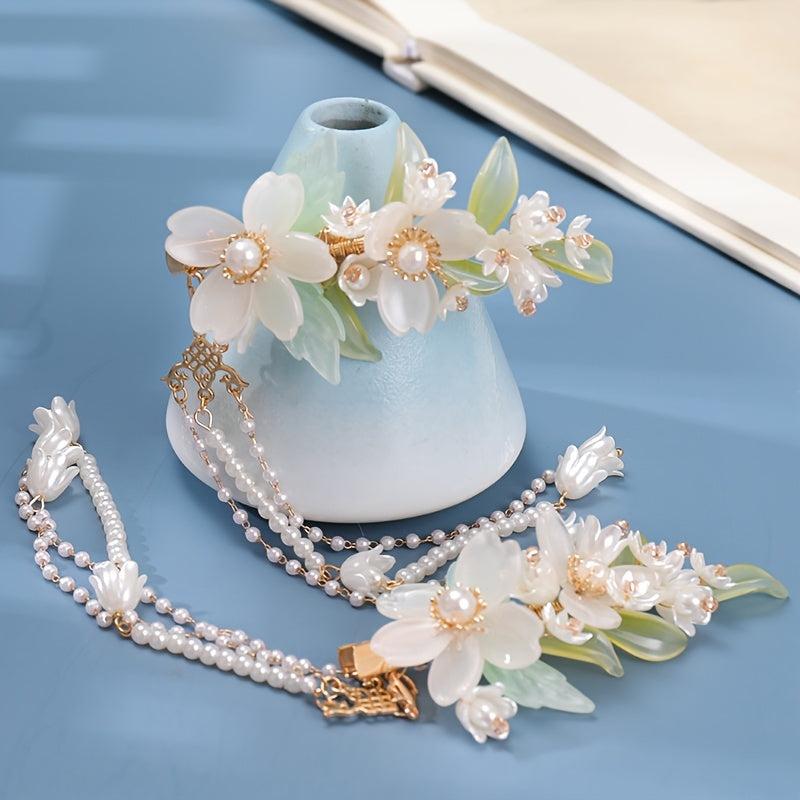 Lily Flower Tassel Metal Hair Clip Hair Accessories