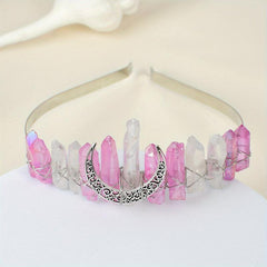 Crystal Quartz Witchy Crown Fae Fairy Rave Music Crystal Crown