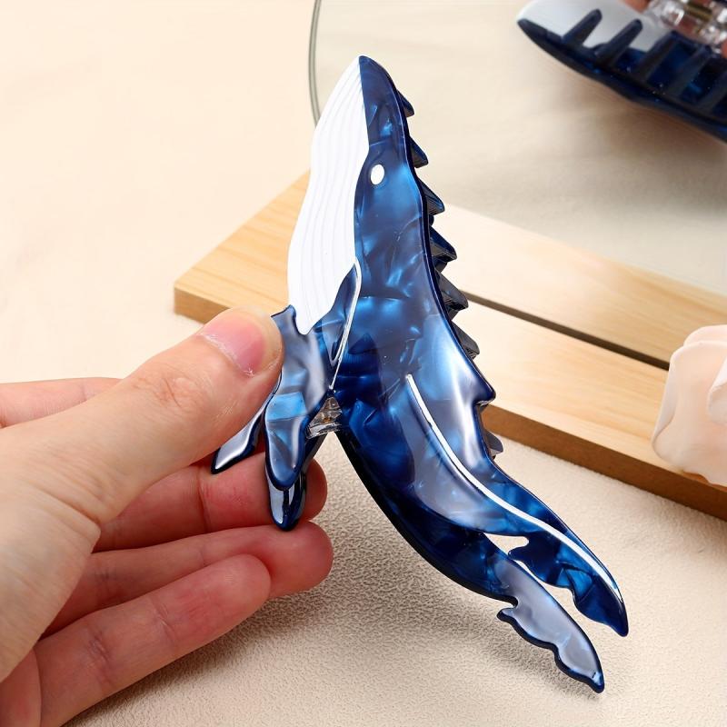 Whale Shaped Hair Clip Ocean Series Acetate Jaw Clip for Women Girls