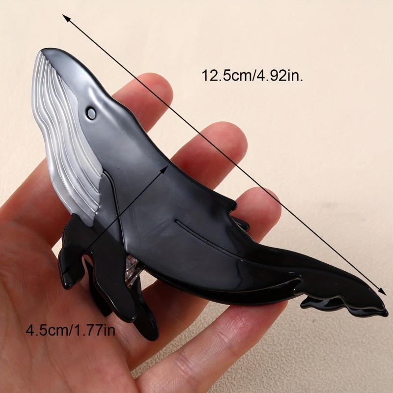 Whale Shaped Hair Clip Ocean Series Acetate Jaw Clip for Women Girls