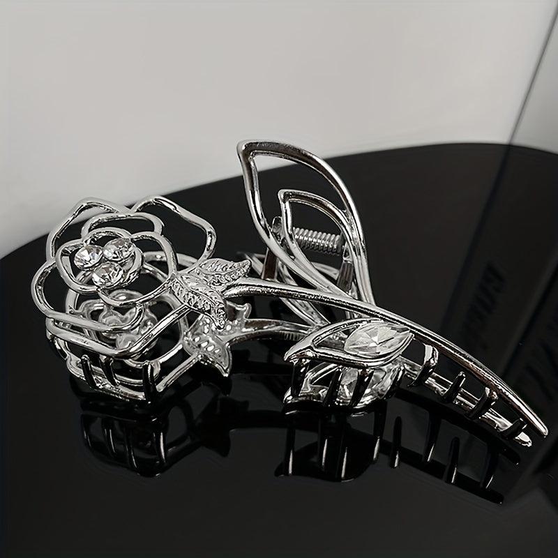 Hollowed Rose Flower Hair Claw Back Head Hair Accessories for Women