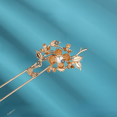 Alloy Flower Hairpin Faux Pearl Tassel Ancient Style Headwear