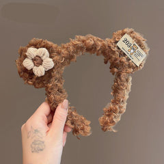 Women's Plush Bear Ear Headband Hair Accessories